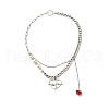 Heartbeat Tibetan Style Alloy Pendant Necklaces X1-NJEW-TA00006-1