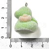 Flocky Resin Pendants RESI-E059-04E-3