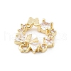 Brass Micro Pave Cubic Zirconia Pendants KK-K371-41A-G-2
