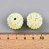 Stripe Pattern Resin AB Rhinestone Round Beads RESI-S313-18x20-13-3