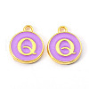 Golden Plated Alloy Enamel Charms X-ENAM-S118-10Q-1