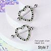 316L Surgical Stainless Steel Micro Pave Lime Green & Black Cubic Zirconia Nipple Stirrup FS-WGDE58A-07-1