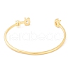 Brass Pave Clear Cubic Zirconia Oval Open Cuff Bangles for Women BJEW-S147-23G-3