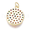 Brass Micro Pave Cubic Zirconia Charms X-ZIRC-I032-55G-2
