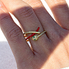 925 Sterling Silver Micro Pave Cubic Zirconia Finger Rings for Women TE2069-1-2