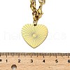 304 Stainless Steel Heart Pendant Rolo Chain Necklaces for Women NJEW-Q028-06G-3