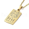 Rectangle with Twelve Constellations Pendant Necklaces NJEW-D069-01G-01-2