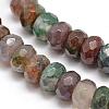 Faceted Natural Indian Agate Rondelle Beads Strands G-K090-11-1