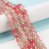 Baking Painted Crackle Glass Bead Strands X1-DGLA-R053-03D-4