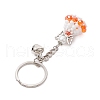 Glass Seed & Plastic Pearl & Alloy Keychain KEYC-MZ00025-6