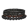 Volcano Stone Black Matte Black Gallstone Wood Beads Bracelet Set Combination Hip Hop Elastic Bracelet Bracelet Bracelet WQ1083-10-1