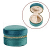 Portable Travel Round Velvet Jewelry Set Storage Zipper Boxes CON-TAC0001-11A-1