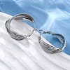 Brass Twist Hoop Earrings EJEW-R025-30P-2