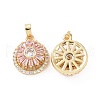 Real 18K Gold Plated Brass Micro Pave Clear Cubic Zirconia Pendants KK-E068-VC303-1