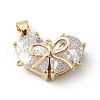 Rack Plating Brass Micro Pave Cubic Zirconia Pendants KK-E003-18G-02-1