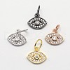 CZ Brass Micro Pave Cubic Zirconia Evil Eye Charms ZIRC-L018-10-1