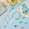 SUNNYCLUE 40Pcs 10 Colors Heart Silicone Beads SIL-SC0001-96-4