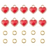 Heart Alloy Enamel Charms ENAM-YW0002-85A-1