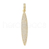 Rack Plating Brass Micro Pave Clear Cubic Zirconia Big Pendants KK-G515-38G-1