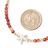 Summer Beach Natural Carnelian Round Beaded Necklaces NJEW-JN05262-04-3