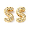 Rack Plating Brass Micro Pave Cubic Zirconia Slide Charms KK-C084-34G-S-1