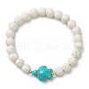 Round Synthetic Howlite Beaded Stretch Bracelets BJEW-JB10269-03-1