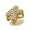Brass Micro Pave Cubic Zirconia Letter Multi-Strand Links KK-D295-32G-11-2