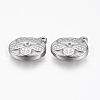 Tarnish Resistant 304 Stainless Steel Pendant Rhinestone Settings STAS-H420-59P-2