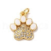 Brass Micro Pave Clear Cubic Zirconia & Enamel Pendants KK-Q098-30G-B-1