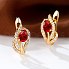 Brass Micro Pave Cubic Zirconia Hoop Earrings WG4C638-12-1