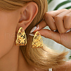 Alloy Hollow Flower Stud Earrings GR6330-5