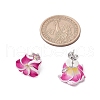 Handmade Polymer Clay 3D Plumeria Stud Earrings EJEW-JE06416-3