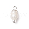 10Pcs 2 Colors Natural Cultured Freshwater Pearl Rice Pendants PALLOY-JF03919-4