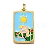 Tarot 304 Stainless Steel Enamel Pendants STAS-M119-07K-G-1