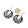 Glass Seed Braided Flat Round Dangle Earrings EJEW-MZ00062-02-4