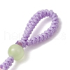 Baking Painted Imitation Jade Glass Woven Clover Pendant Decorations HJEW-JM03148-03-5