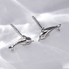 S925 Sterling Silver Dolphin Stud Earrings EJEW-R015-01P-1