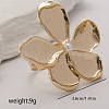 Elegant Zinc Alloy Flower Adjustable Cuff Statement Rings for Women VY2870-1-2