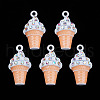 Rack Plating Alloy Enamel Pendants PALLOY-N172-005G-1