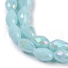Opaque Solid Color Electroplate Glass Beads Strands EGLA-N013-P6mm-B11-3