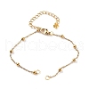 2Pcs 2 Colors 304 Stainless Steel Round Ball Cable Chain Bracelet Making AJEW-JB01331-4