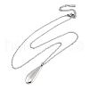 304 Stainless Steel Teardrop Pendant Cable Chain Necklaces for Women NJEW-A038-01P-4