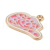 Golden Plated Alloy Eanaml Pendants PALLOY-S184-03G-B-2