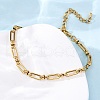 304 Stainless Steel Long Oval Link Chain Anklets AJEW-A057-10G-3
