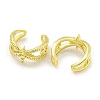 Brass Micro Pave Cubic Zirconia Cuff Earrings EJEW-C104-023G-2