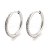 304 Stainless Steel Micro Pave Clear Cubic Zirconia Huggie Hoop Earrings for Women EJEW-C096-30P-1