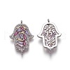 Brass Micro Pave Cubic Zirconia Links ZIRC-E160-02-2