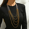 Bohemian Style Plastic Long Bicone Beads Multi Layered Necklaces for Women's Daily Parties DF6907-3-2