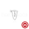 Horse Eye 925 Sterling Silver Micro Pave Clear Cubic Zirconia Cartilage Earrings with Chain FS-WGA2317-02-2