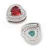 Brass Micro Pave Cubic Zirconia Slide Charms ZIRC-I068-17P-2